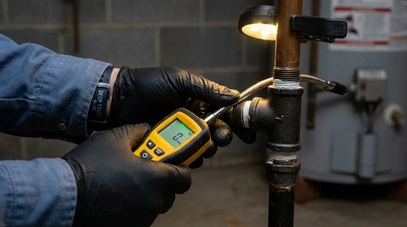 Gas leak detection with electronic sniffer by Johns Plumbing LLC in Torrance