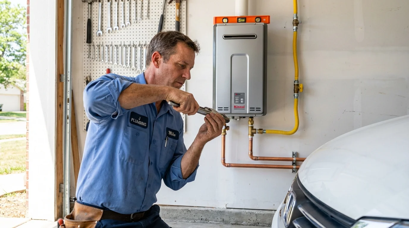Tankless water heater installation by a Johns Plumbing LLC plumber in Torrance